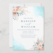 Boho Beach Floral Aquarelle Faire-part de mariage (Devant)