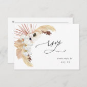 Boho Beach Floral blanc w Repas RSVP (Devant / Derrière)