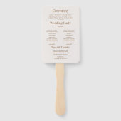 Boho Beach foto huwelijksprogramma Handwaaier (Achterkant)