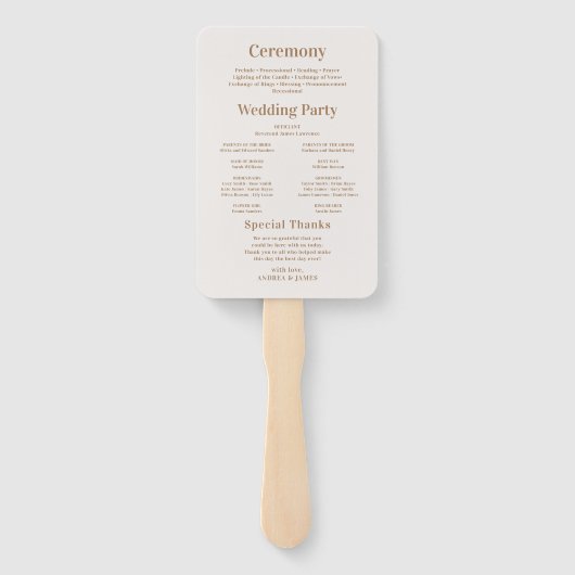 Boho Beach foto huwelijksprogramma Handwaaier (Achterkant)