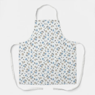 Boho Beach Kersen - beige blauw fruit patroon. Schort