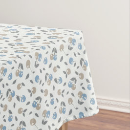 Boho Beach Kersen - beige blauw fruit patroon. Tafelkleed