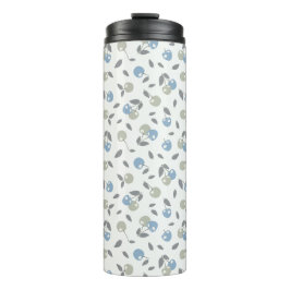 Boho Beach Kersen - salie blauwe fruit patroon. Thermosbeker