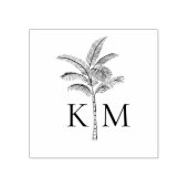 Boho Beach palmboom monogram Rubberstempel (Afrduk)