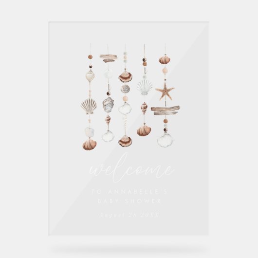 Boho Beach Shell Acryl Bord (Voorkant)