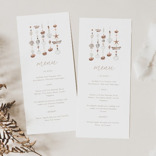 Boho Beach Shell Baby Shower Plat Menu