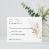 Boho Beach Tropical Beige Floral no Repas RSVP 2 (Debout devant)