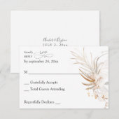 Boho Beach Tropical Beige Floral no Repas RSVP 2 (Devant / Derrière)