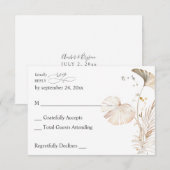 Boho Beach Tropical Beige Floral sans Repas RSVP (Devant / Derrière)