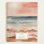 Boho Beach Vagues sable soleil aquarelle (Devant)