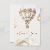 Boho Bear Air Balloon Pastel Baby shower Merci (Devant)