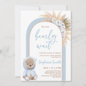 Boho Bear Baby shower Invitation garçon (Devant)