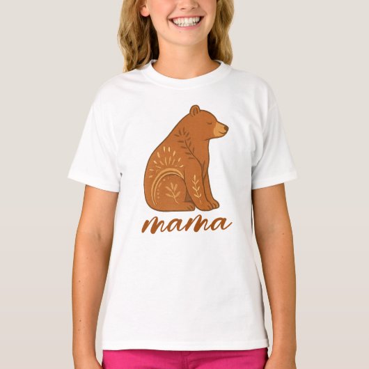 Boho Bear Mama T-Shirt (Devant)