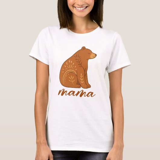  Boho Bear Mama T-Shirt (Voorkant)
