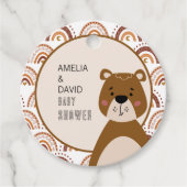 Boho Bear Rainbow Neutral Baby Shower  Bedankjes Labels (Voorkant)
