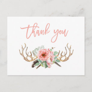 Boho bedankt briefkaart, Bohemian Notecard Briefkaart