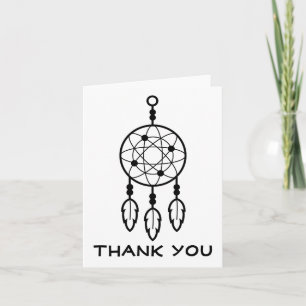 Boho bedankt Dream Catcher Native American Black Kaart