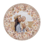 Boho Bee Waterverf Floral Aangepaste Foto Mam Snijplank (Voorkant)