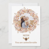 Boho Bee Waterverf Floral Custom Moederdag Feestdagenkaart (Voorkant)