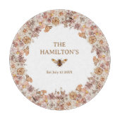 Boho Bee Waterverf Floral Custom Snijplank (Voorkant)