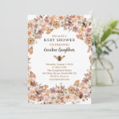 Boho Bee Waterverf Wilde Baby shower Kaart (Staand voorkant)