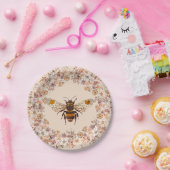 Boho Bee Waterverf Wildflower Papieren Bordje (Feest)
