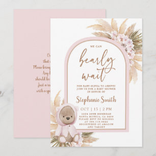 Boho Beer Baby shower Girl Invitation Kaart