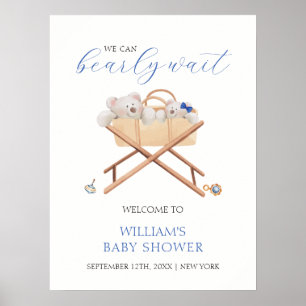 Boho Beer Bassinet Speelgoed Boy Baby shower Welko Poster