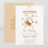 Boho Beer Mobile Baby shower Invitation Kaart (Voorkant / Achterkant)