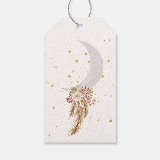 Boho Beer Moon Baby shower Dank u wel Cadeaulabel (Achterkant)