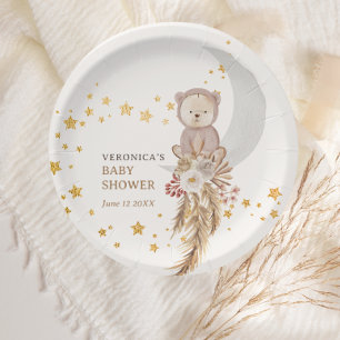 Boho Beer Moon Baby shower Dank u wel Papieren Bordje