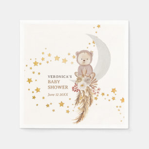 Boho Beer Moon Baby shower Dank u wel Servet