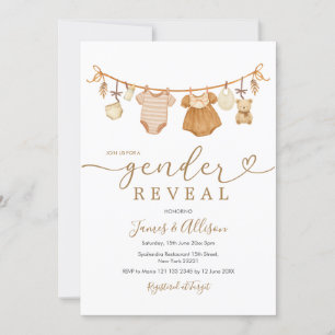 Boho Beer Rustic Baby Clothesline Genderonthulling Kaart