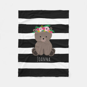 Boho Beer Stripe Girls Fleece Blanket Deken