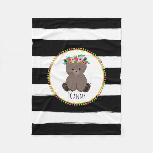 Boho Beer Stripes Girls Fleece Blanket (Voorkant)