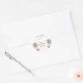 Boho Beer Twins Baby shower Round Sticker (Envelop)