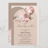 Boho Beer, We Kunnen Haast Niet Wachten Roze Baby Kaart (Voorkant / Achterkant)