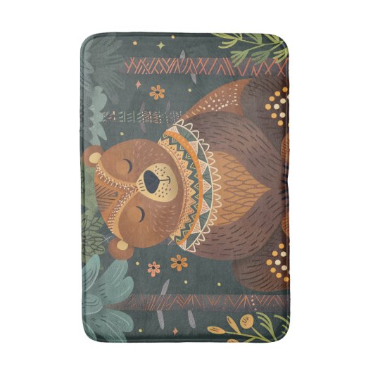 Boho Beer Wildlife Forest Leuke Dieren Natuur Badmat (Voorkant Verticaal)
