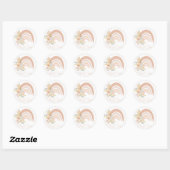 Boho Beige Arc-en-ciel avec des autocollants ronds (Feuille)