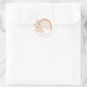 Boho Beige Arc-en-ciel avec des autocollants ronds (Sac)