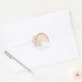 Boho Beige Arc-en-ciel avec des autocollants ronds (Enveloppe)