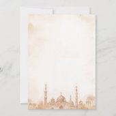 Boho Beige Bloemstuk Aqeeqah Kaart (Achterkant)