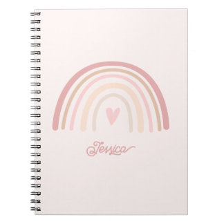 Boho Beige Blush Regenboog Notitieboek
