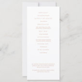 Boho Beige Blush Trendy Trouwprogramma (Achterkant)