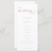 Boho Beige Blush Trendy Trouwprogramma (Voorkant / Achterkant)