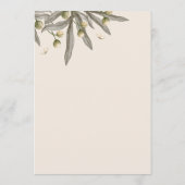 Boho Beige Botanisch Wedding Menu (Achterkant)