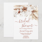 Boho Beige Bridal Shower Invitation Kaart (Voorkant / Achterkant)