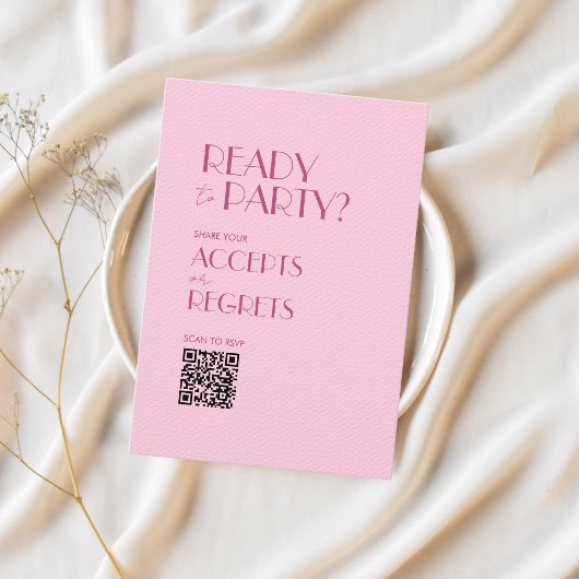 Boho Beige Bruin Vet Bruiloft QR-code RSVP-kaart Kaart