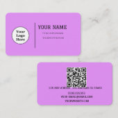 Boho Beige Calligrafie Script QR-code Visitekaartje (Voorkant / Achterkant)