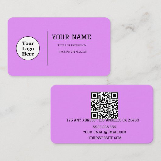 Boho Beige Calligrafie Script QR-code Visitekaartje (Voorkant / Achterkant)